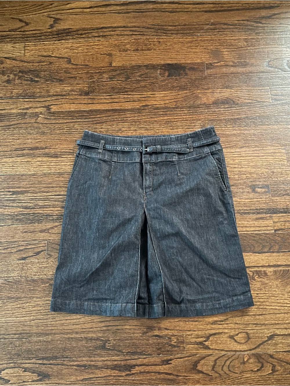 Y2K Classic Dark Gray Denim Women's Skirt with Belt